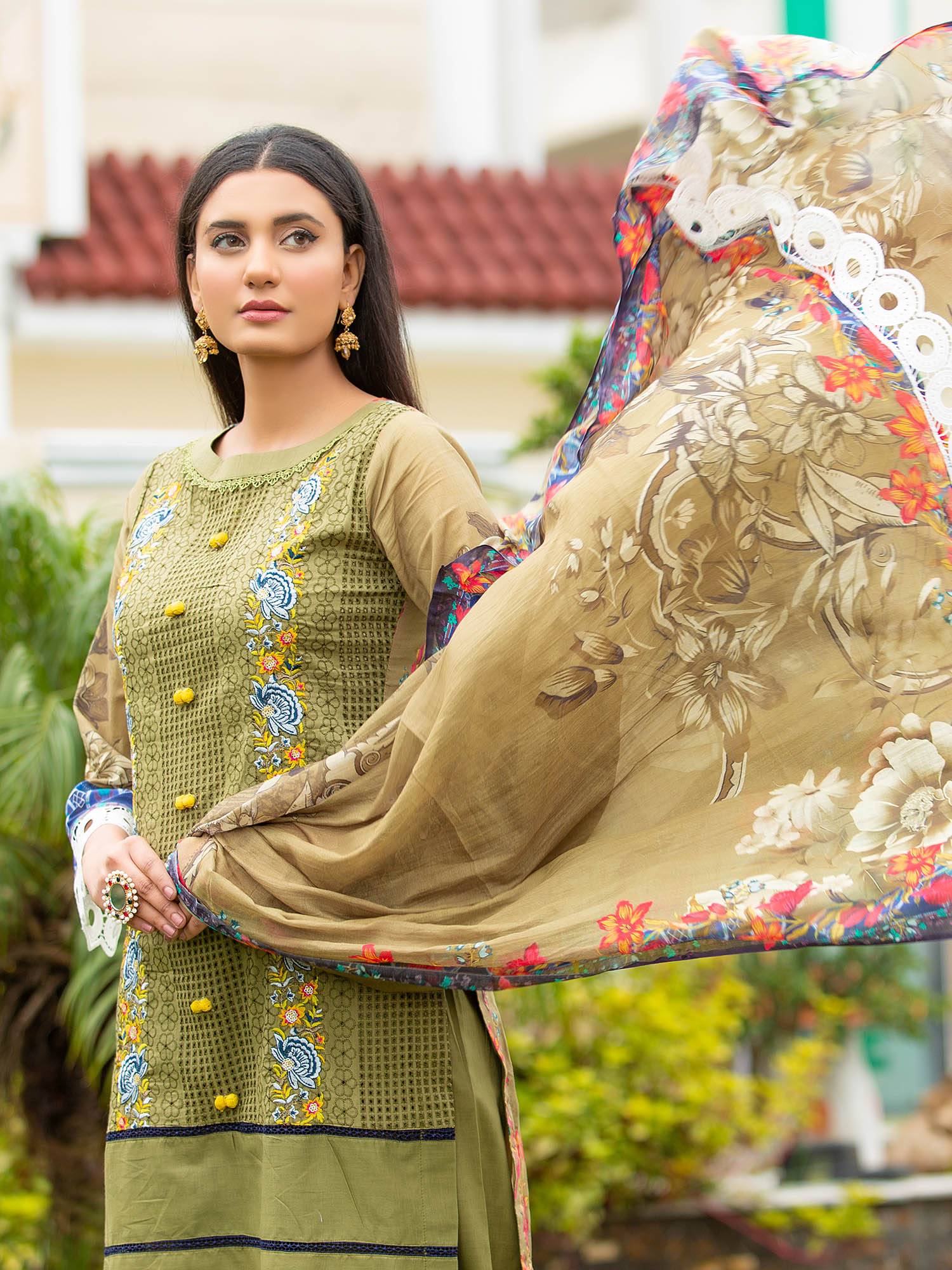 Green Full Sleeves Salwar Suit