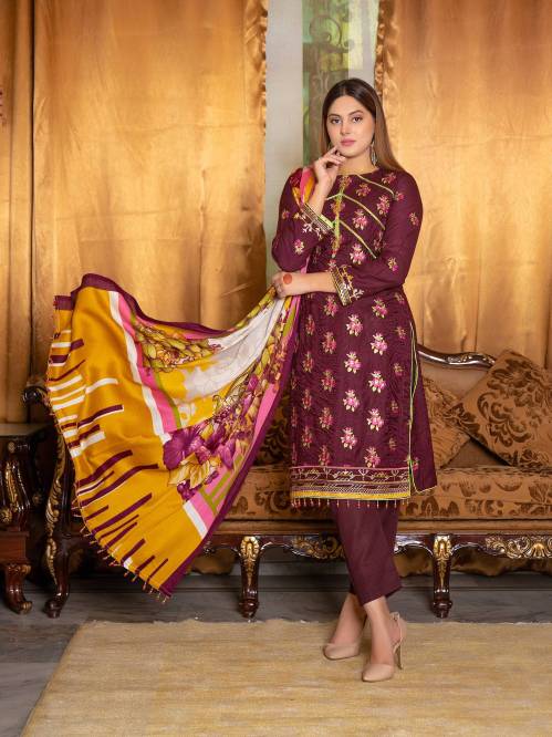 Brown Cotton Print Trendy Salwar Suits
